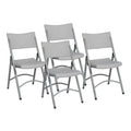 Heavy Duty Resin Folding Chair Light Gray - OSP Home Furnishings: Metal Frame, No Assembly, Traditional Style
