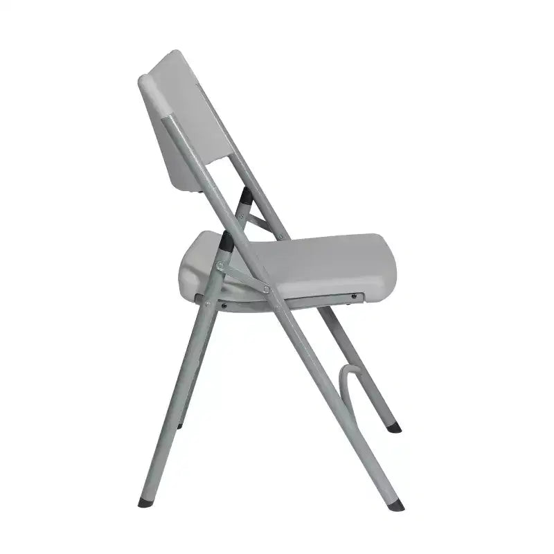 Silla Plegable de Resina Reforzada Gris Claro: Estructura Metálica, No Requiere Montaje, Estilo Tradicional