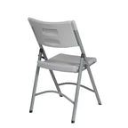 Silla Plegable de Resina Reforzada Gris Claro: Estructura Metálica, No Requiere Montaje, Estilo Tradicional