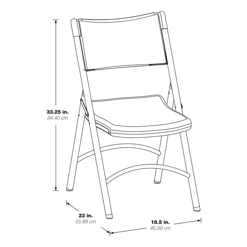 Silla Plegable de Resina Reforzada Gris Claro: Estructura Metálica, No Requiere Montaje, Estilo Tradicional