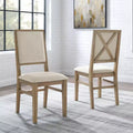 2pk Joanna Upholstered Back Chairs Rustic Brown - Crosley
