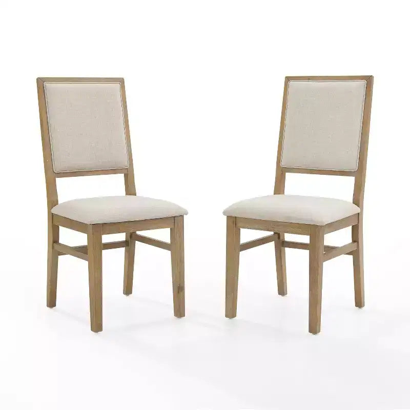 2 sillas Joanna con respaldo tapizado, marrón rústico