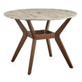 Buylateral Saville Faux Marble 41.6" Round Dining Table Walnut