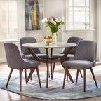 Mesa de comedor redonda Buylateral Saville de imitación mármol de 41.6" Nogal