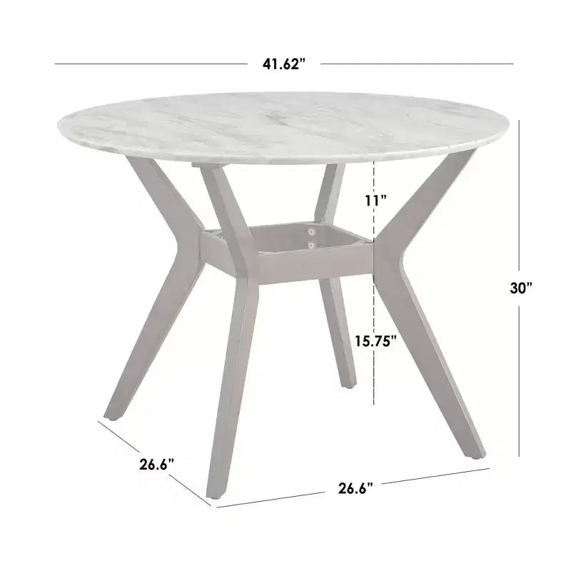 Mesa de comedor redonda Buylateral Saville de imitación mármol de 41.6" Nogal