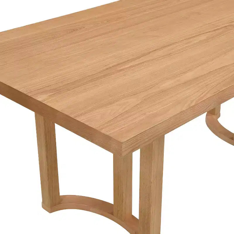 Mesa de comedor rectangular moderna Nicholas de caucho de 1,75 m (69") y 6 plazas, color natural