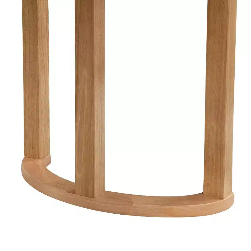 Mesa de comedor rectangular moderna Nicholas de caucho de 1,75 m (69") y 6 plazas, color natural
