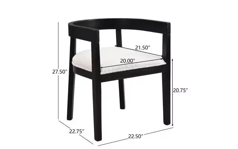Jack Modern Juego de Comedor Tapizado de 7 Piezas de Madera de Caucho Beige/Negro