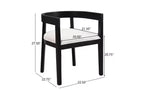 Jack Modern Juego de Comedor Tapizado de 7 Piezas de Madera de Caucho Beige/Negro
