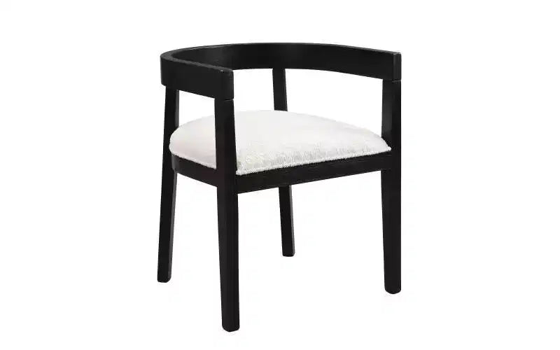 Jack Modern Juego de Comedor Tapizado de 7 Piezas de Madera de Caucho Beige/Negro