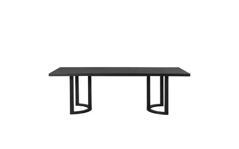 Jack Modern Juego de Comedor Tapizado de 7 Piezas de Madera de Caucho Beige/Negro