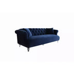 Sofás Elegance Contemporary Loveseat Azul/Acrílico: Tapicería de Terciopelo, Patas Acrílicas, Sin Montaje - Armen Living