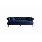 Sofás Elegance Contemporary Loveseat Azul/Acrílico: Tapicería de Terciopelo, Patas Acrílicas, Sin Montaje - Armen Living