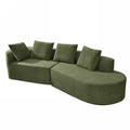 Christopher Knight Home Vivian 116" Modern Curved Sectional Sofa with High-Density Sponge and 4 Pillows Green