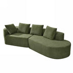 Christopher Knight Home Vivian 116" Modern Curved Sectional Sofa with High-Density Sponge and 4 Pillows Green