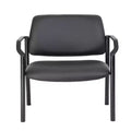 500lbs Guest Chair Antimicrobial Black - Boss Office Products: Sturdy Mid Back, Fixed Arms, Metal Frame