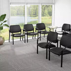 Silla para visitas, 500 lbs, antimicrobiana, negra - Boss Office Products: Respaldo medio resistente, brazos fijos, estructura de metal