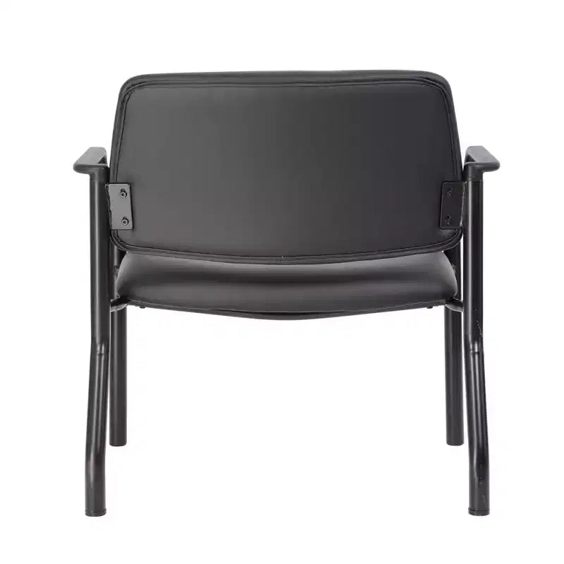 Silla para visitas, 500 lbs, antimicrobiana, negra - Boss Office Products: Respaldo medio resistente, brazos fijos, estructura de metal