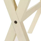 Mesa Blanca Albury - Muebles OSP: Tapa Abatible de Estilo Rústico, Asientos para 6, Patas con Viga Transversal