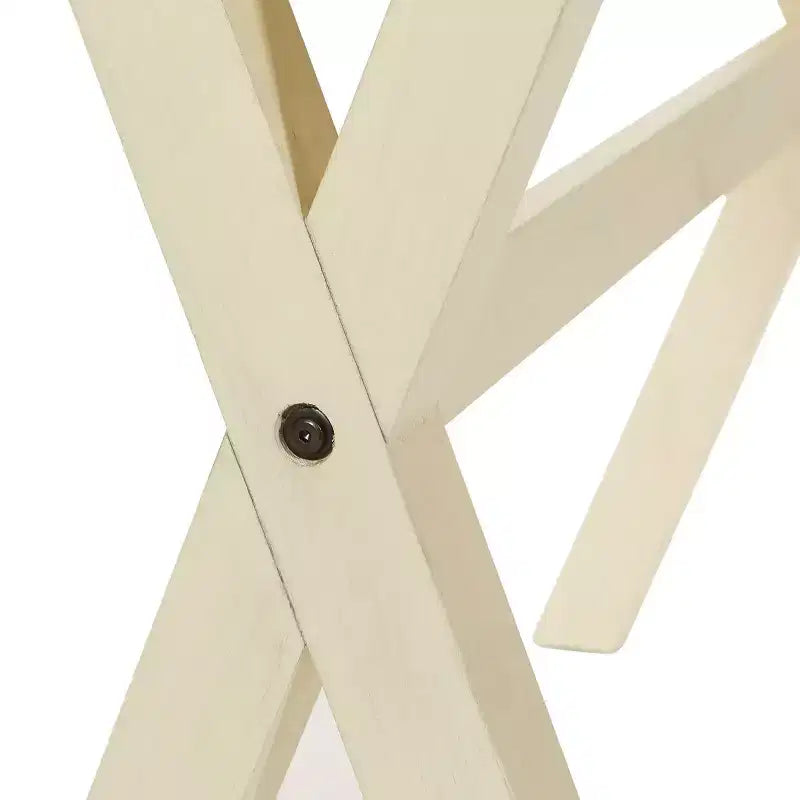 Mesa Blanca Albury - Muebles OSP: Tapa Abatible de Estilo Rústico, Asientos para 6, Patas con Viga Transversal