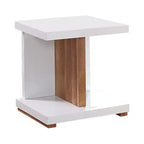 Hal Open Shelf End Table White - miBasics