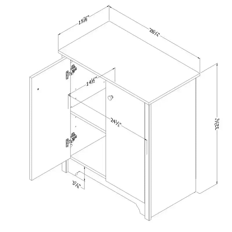 Gabinete de almacenamiento pequeño Vito de 2 puertas - South Shore