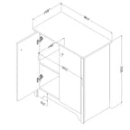 Gabinete de almacenamiento pequeño Vito de 2 puertas - South Shore