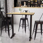 Tablero de mesa laminado rectangular de 30 x 42 pulgadas con bases de mesa de altura de barra de 5 x 22 pulgadas