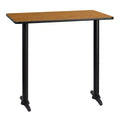 Flash Furniture 30'' x 42'' Rectangular Laminate Table Top with 5'' x 22'' Bar Height Table Bases