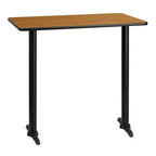 Flash Furniture 30'' x 42'' Rectangular Laminate Table Top with 5'' x 22'' Bar Height Table Bases