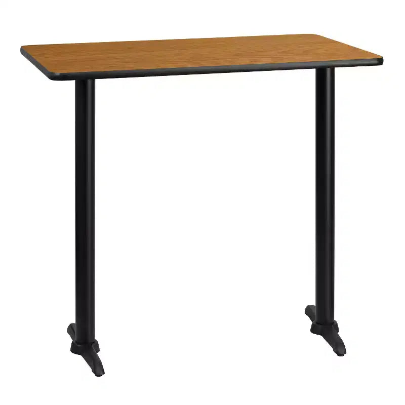 Flash Furniture 30'' x 42'' Rectangular Laminate Table Top with 5'' x 22'' Bar Height Table Bases