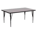 Flash Furniture Mesa de actividades rectangular de laminado de alta presión, 60"L x 24"W, patas cortas ajustables en altura