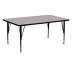 Flash Furniture Mesa de actividades rectangular de laminado de alta presión, 60"L x 24"W, patas cortas ajustables en altura