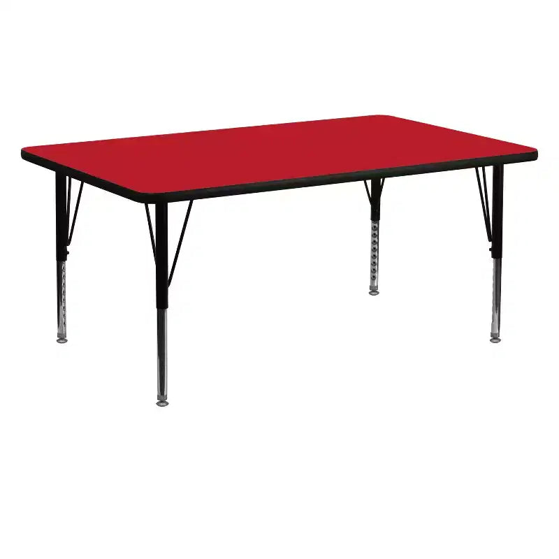 Flash Furniture Mesa de actividades rectangular de laminado de alta presión, 60"L x 24"W, patas cortas ajustables en altura
