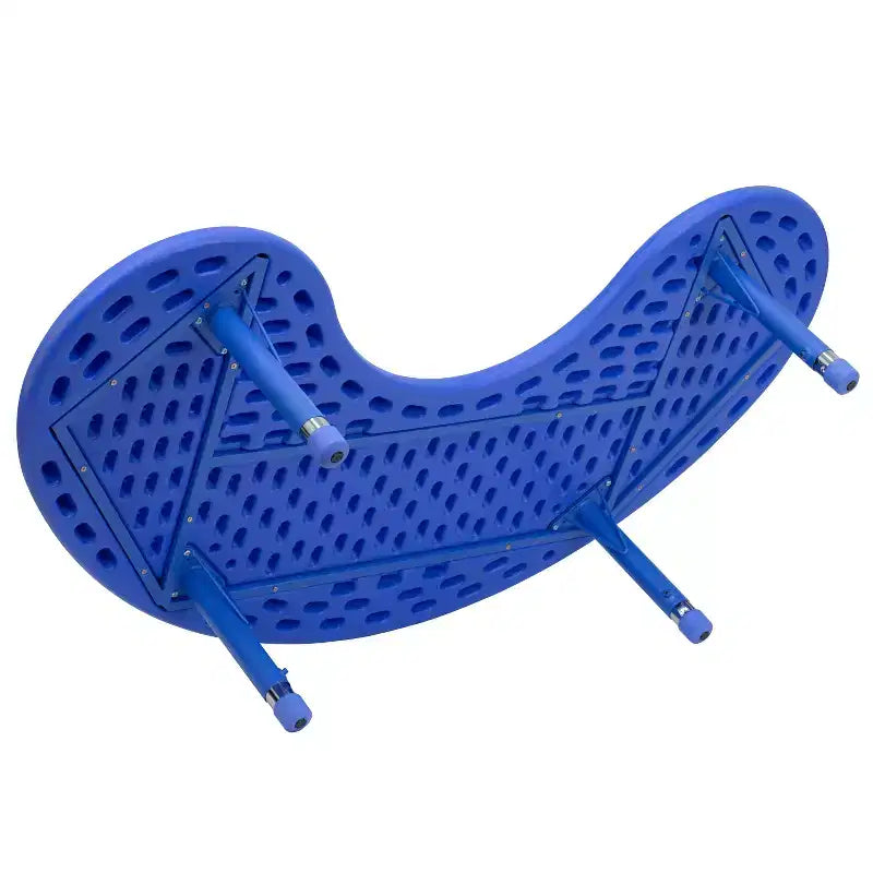 Mesa de actividades de plástico semilunar de 35 W x 65 L ajustable en altura Flash Furniture