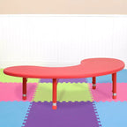 Mesa de actividades de plástico semilunar de 35 W x 65 L ajustable en altura Flash Furniture