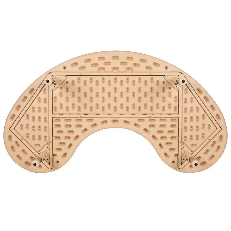 Mesa de actividades de plástico semilunar de 35 W x 65 L ajustable en altura Flash Furniture