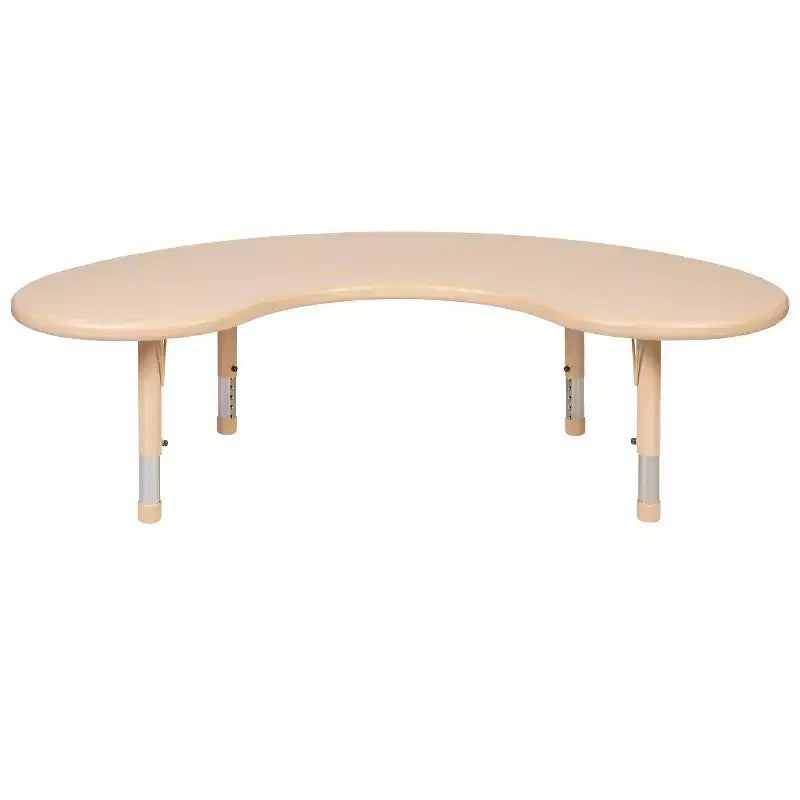 Mesa de actividades de plástico semilunar de 35 W x 65 L ajustable en altura Flash Furniture