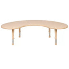 Mesa de actividades de plástico semilunar de 35 W x 65 L ajustable en altura Flash Furniture