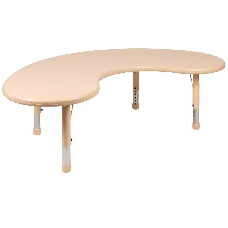 Flash Furniture 35W x 65L Half-Moon Plastic Height Adjustable Activity Table