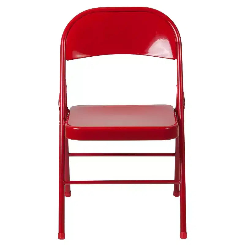 Silla plegable de metal con doble refuerzo, paquete de 2
