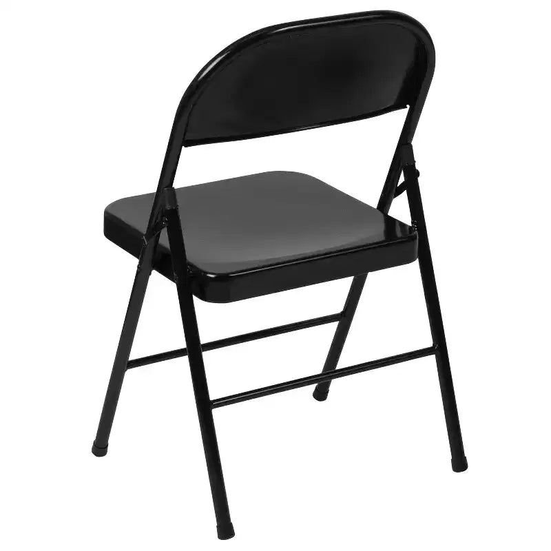 Silla plegable de metal con doble refuerzo, paquete de 2