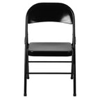 Silla plegable de metal con doble refuerzo, paquete de 2