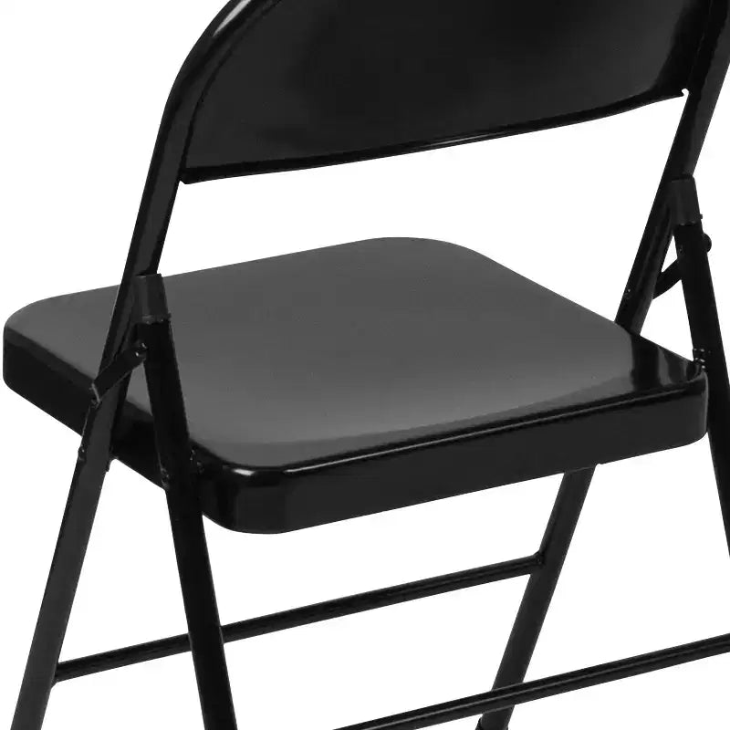 Silla plegable de metal con doble refuerzo, paquete de 2