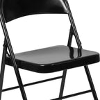 Silla plegable de metal con doble refuerzo, paquete de 2