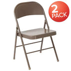 Silla plegable de metal con doble refuerzo, paquete de 2