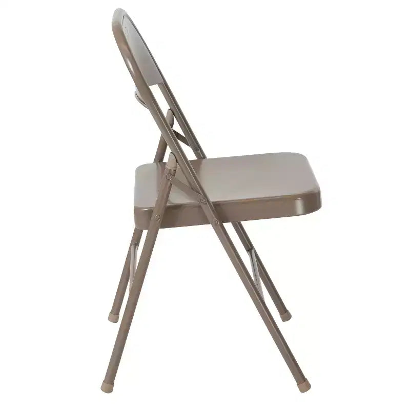 Silla plegable de metal con doble refuerzo, paquete de 2