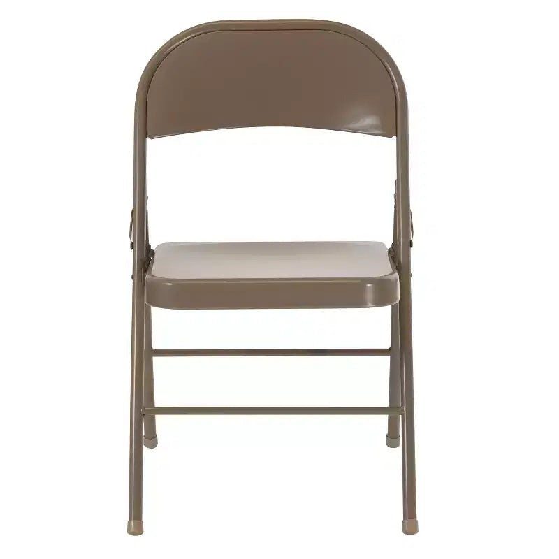 Silla plegable de metal con doble refuerzo, paquete de 2