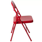 Silla plegable de metal con doble refuerzo, paquete de 2