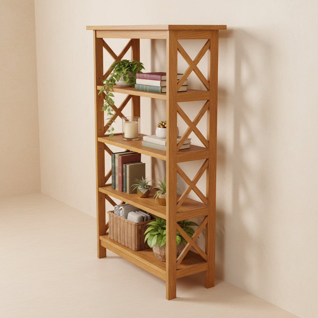 X-Sided Bookcase Unfinished - International Concepts